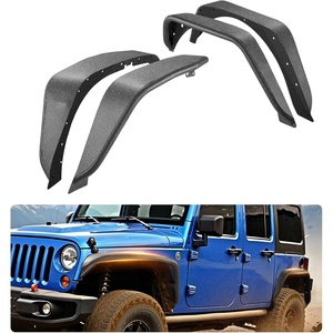 image:imageVEVOR Inner Fender Liner Front amp Rear Fender Liner Compatible with 20072018 Jeeps JKJKU 24 Doors Steel Mud Guards Bolton Style Fenders Flare Wheel Well Cover Fenders Flare Liners BlackFront and Rear B