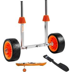 image:imageVEVOR Kayak Cart 250 lbs Load Capacity Canoe Cart Dolly with 75inch Solid Rubber Tires amp Kickstand Assembles amp Disassembles Within Seconds Paddle Board Trolley for Kayaks Canoes Paddleboards