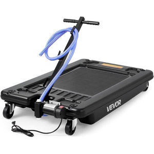 image:imageVEVOR Low Profile Oil Drain Pan 17 Gal Capacity Rolling Oil Drain Pan with 110V HighFlow Electric Pump 72 ft Hose amp T Folding Handle Leakproof amp Corrosionresistant Fit for Trucks ATVs BlackCheckered