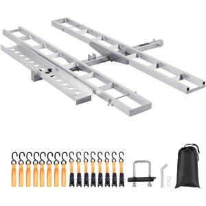 image:imageVEVOR Motorcycle Carrier 2Bike 600 LBS Aluminum Motorcycle Carrier Hitch Mount Loading Ramp Scooter Dirt Bike Trailer Hauler Ratchet Straps and Stabilizer for Car Truck with 2 Hitch Receiver47in Ramp