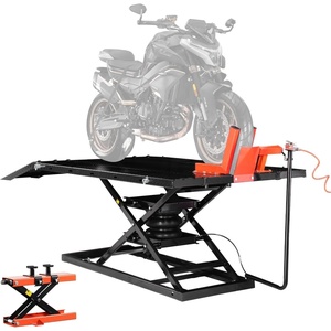 image:imageVEVOR Motorcycle Lift Table 1500lbs Weight Capacity Pneumatic Motorcycle Jack 8631 in Height Range Heavy Duty Bike Repair Stand with Removable Workbench Repair Platform for ATVs Dirt Bike