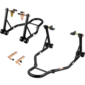image:imageVEVOR Motorcycle Stand Lift 1100lbs Capacity Front Rear Combo Stand Lift Front Wheel DualFork Stands Rear UL Fork Swingarm Spool Stands for Most Yamaha Honda Kawasaki Suzuki Motorcycles Black