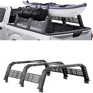 image:imageVEVOR Overland Truck Bed Rack 492679 in Width Adjustable Overland Bed Cargo Rack with Sidebar 900 lbs Static Capacity Heavy Duty Steel for MidSize Trucks Compatible with TacomaGladiator JTfor Bed Rail