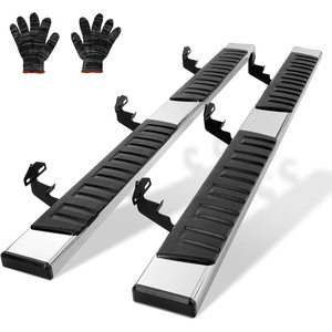 image:imageVEVOR Running Boards Compatible with 20182025 Jeep Wrangler JL 4 Door 6 Inches Side Steps Black Carbon Steel Nerf Bars 550 lbs Load Capacity Wide NonSlip Hollow Surface with Rustproof Coating1523 F150 Crew cab