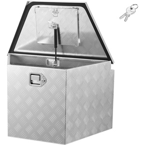 image:imageVEVOR Trailer Tongue Box Heavy Duty Trailer Tongue Tool Box Storage Organizer with Lock amp Keys Utility Tool Chest for Pickup Truck Bed RV SUV OffRoad Vehicle Steel 49 x 139 x 18529 Silver