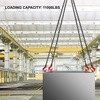 image:imageHappybuy 10FT Chain Sling 516 Inch X 10 FT Engine Lift Chain G80 Alloy Steel Engine Chain Hoist Lifts 3 Ton with 4 Leg Grab Hooks Used in Mining Machinery Ports Building10FT