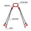 image:imageVEVOR Chain Sling 14 in x 5 ft Lifting Chains with 4 Leg Grab Hooks Heavy Duty G80 Alloy Steel Lifting Sling 6600LBS Capacity Adjustable Engine Chain Hoist Lifts for Cargo Security Towing516 Inch x 5 FT