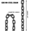 image:imageVEVOR Chain Sling 14 in x 5 ft Lifting Chains with 4 Leg Grab Hooks Heavy Duty G80 Alloy Steel Lifting Sling 6600LBS Capacity Adjustable Engine Chain Hoist Lifts for Cargo Security Towing38 Inch x 5FT