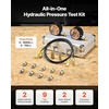 image:imageVEVOR Digital Hydraulic Pressure Test Coupling Kit 10000 PSI Pressure Gauge Manometer Tester with 2 Gauges 9 Test Couplings 2 QuickRelease Couplers 2 Hoses for Excavator Construction Machinery2 Digital Gauges kits 10000 PSI