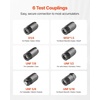 image:imageVEVOR Digital Hydraulic Pressure Test Coupling Kit 10000 PSI Pressure Gauge Manometer Tester with 2 Gauges 9 Test Couplings 2 QuickRelease Couplers 2 Hoses for Excavator Construction Machinery3 Gauges Kit 150040006000 PSI