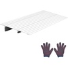 image:imageVEVOR Door Threshold Ramp 1 Rise Door Ramp for Wheelchairs Aluminum Entry Ramp for Doorways Rated 800 lbs Load Capacity Adjustable Threshold Ramp for Wheelchairs Scooters and Power ChairsGray