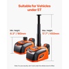 image:imageVEVOR Electric Car Jack Wireless 5 Tons Cordless Remote Control Hydraulic Electric Jack LED Light Hydraulic Repair Tool 135360mm Lifting Range for SUV MPV Sedan Truck Repair5T  Cordless Remote Update  Battery2