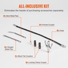 image:imageVEVOR Grease Gun 6000PSI Air Operated Grease Gun Heavy Duty Pneumatic Grease Gun with 14 oz Load 185 Inch Flexible Hose 1 Flat Coupler 1 Pointed and Locking Clamp Coupler 1 Bent Metal Pipe