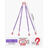 image:imageVEVOR Lifting Sling Straps with Hooks Polyester Bridle Sling 6600LB Capacity Four Leg 5Ft Heavy Duty Rigging Strap Thickened amp WearResistant Webbing Slings for Engines Cranes Hoists Truck4Leg 6600LBS