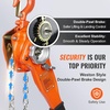 image:imageVEVOR Manual Lever Chain Hoist 34 Ton 1650 lbs Capacity 5 FT Come Along G80 Galvanized Carbon Steel with Weston DoublePawl Brake Auto Chain Leading amp 360 Rotation Hook for Garage Factory DockOrange
