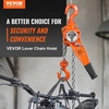 image:imageVEVOR Manual Lever Chain Hoist 34 Ton 1650 lbs Capacity 5 FT Come Along G80 Galvanized Carbon Steel with Weston DoublePawl Brake Auto Chain Leading amp 360 Rotation Hook for Garage Factory DockOrange