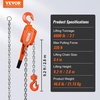 image:imageVEVOR Manual Lever Chain Hoist 6 Ton 13200 lbs Capacity 10 FT Come Along G80 Galvanized Carbon Steel with Weston DoublePawl Brake Auto Chain Leading amp 360 Rotation Hook for Garage Factory Dock3 Ton 10FT