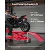 image:imageVEVOR Motorcycle Lift Table 1000lbs Weight Capacity 360 Flexible Moving Motorcycle Jack Stand 8631 in Height Range Heavy Duty Bike Repair Stand with Security Lock for ATVs Dirt Bike1000lbsHydraulicwith nonadjustable width