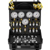 image:imageHydraulic Pressure Test Kit 250400600bar 3 Gauges 9 Test Couplings 3 Test Hoses Excavator Hydraulic Test Gauge Set with Portable Carrying Case for Excavator Tractors Construction Machinery5 Gauges 13 Couplings