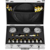 image:imageHydraulic Pressure Test Kit 250400600bar 3 Gauges 9 Test Couplings 3 Test Hoses Excavator Hydraulic Test Gauge Set with Portable Carrying Case for Excavator Tractors Construction Machinery3 Gauges 11 Test Couplings