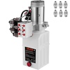 image:imageVEVOR Hydraulic Power Unit 6 Quart 6 Way Hydraulic Pump Double Acting Hydraulic Power Unit 12V DC Dump Trailer Car Remote with Plastic Oil Reservoir Plastic Double ActingDouble Acting