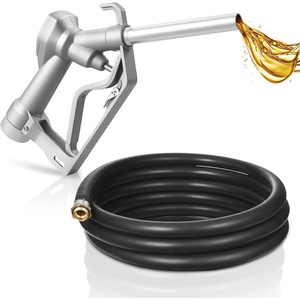 image:imageVEVOR 34Inch NPT Automatic Fuel Nozzle Max Flow Rate 118 GPM Auto Shut Off Diesel Gas Pump Nozzle with 3Speed Trigger Lock amp 078 in OD20 mm Spout for Gasoline Diesel Kerosene YellowSilver with 10Ft hose