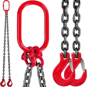 image:imageVEVOR Chain Sling 14 in x 5 ft Lifting Chains with 4 Leg Grab Hooks Heavy Duty G80 Alloy Steel Lifting Sling 6600LBS Capacity Adjustable Engine Chain Hoist Lifts for Cargo Security Towing38 Inch x 5FT