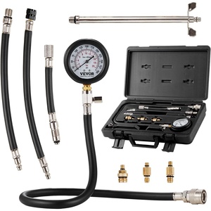 image:imageVEVOR Compression Tester Adapter Kit 9 Pcs Automotive Engine Cylinder Leak Down Compression Test Accurate Dual Scale Pressure Gauge 0300 psi with Long Reach Hoses and Case for Engine Cylinders