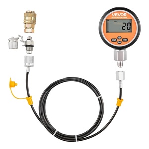 image:imageVEVOR Digital Hydraulic Pressure Test Coupling Kit 10000 PSI Pressure Gauge Manometer Tester with 2 Gauges 9 Test Couplings 2 QuickRelease Couplers 2 Hoses for Excavator Construction Machinery1 Digital Gauge Kit 10000 PSI