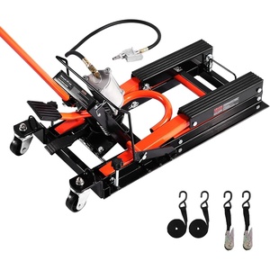 image:imageVEVOR Motorcycle Lift 1500lbs Weight Capacity Hydraulic amp Pneumatic Motorcycle Jack 4115 in Height Range Heavy Duty Bike Repair Stand with Removable Ramp with 2 Casters for ATVs Dirt Bike