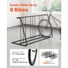 image:imageVEVOR Bike Rack Fits Tire Width 3 Inch762 mm Carbon Steel DoubleSided Grid Bike Rack Stand Freestanding Bicycle Storage Holder for Curbside Garage Indoor Outdoor Parking 6Bicycle Capacity
