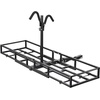 image:imageVEVOR Hitch Cargo Carrier with Bike Racks 62 x 20 x 3 Hitch Mount Cargo Carrier for 2 Mountain Bikes 500LBS Capacity HighStrength Steel Rear Luggage Basket Fits 2 Receiver for SUVs Pickups66 x 20 x 6 in