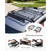 image:imageVEVOR Roof Rack Basket with Cargo Bag 51 x 36 x 4 in Roof Top Carrier Basket with Folding Design 200 lbs Capacity AllWeather Car Top Luggage Holder Universal Fit for SUV Truck Car46in