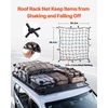 image:imageVEVOR Roof Rack Cargo Basket 90 x 50 x 6 in Heavy Duty Roof Top Carrier Basket with Waterproof Rooftop Bag Ratchet Straps 250 lbs Capacity AllWeather Car Top Luggage Holder for SUV Truck CarBasket w Net