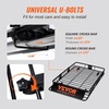 image:imageVEVOR Roof Rack Cargo Basket 90 x 50 x 6 in Heavy Duty Roof Top Carrier Basket with Waterproof Rooftop Bag Ratchet Straps 250 lbs Capacity AllWeather Car Top Luggage Holder for SUV Truck CarBasket