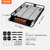 image:imageVEVOR Roof Rack Cargo Basket 90 x 50 x 6 in Heavy Duty Roof Top Carrier Basket with Waterproof Rooftop Bag Ratchet Straps 250 lbs Capacity AllWeather Car Top Luggage Holder for SUV Truck CarBasket