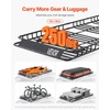 image:imageVEVOR Roof Rack Cargo Basket 90 x 50 x 6 in Heavy Duty Roof Top Carrier Basket with Waterproof Rooftop Bag Ratchet Straps 250 lbs Capacity AllWeather Car Top Luggage Holder for SUV Truck CarBasket w Bag  Net