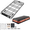 image:imageVEVOR Roof Rack Cargo Basket 90 x 50 x 6 in Heavy Duty Roof Top Carrier Basket with Waterproof Rooftop Bag Ratchet Straps 250 lbs Capacity AllWeather Car Top Luggage Holder for SUV Truck CarBasket w Bag  Net