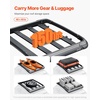 image:imageVEVOR Roof Rack Cargo Carrier 48 x 40 x 56 in Universal Rooftop Cargo Basket Car Top Luggage Holder with 150 lbs Max Load Capacity 41 in Fence AntiRust Alloy Steel Wind Fairing for SUV Car48x40in