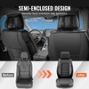 image:imageVEVOR Seat Covers Universal Car Seat Covers Full Set Seats Front and Rear Seat 13pcs Faux Leather Seat Cover Full Enclosed Design Detachable Headrest and Airbag Compatible for Most Car SUV TruckBlack