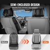 image:imageVEVOR Seat Covers Universal Car Seat Covers Full Set Seats Front and Rear Seat 13pcs Faux Leather Seat Cover Full Enclosed Design Detachable Headrest and Airbag Compatible for Most Car SUV TruckGray