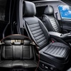 image:imageVEVOR Seat Covers Universal Car Seat Covers Full Set Seats Front and Rear Seat 13pcs Faux Leather Seat Cover Full Enclosed Design Detachable Headrest and Airbag Compatible for Most Car SUV TruckBlack