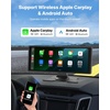 image:imageVEVOR Wireless Car Stereo 10Inch HD Portable Radio Touch Screen with Apple CarPlay and Android Auto CarPlay Screen with Front amp Backup Cameras Voice Control Mirror Link Bluetooth GPS Navigation