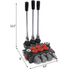 image:imageVevor 3 Spool Hydraulic Control Valve 11GPM Hydraulic Directional Control Valve Double Acting Hydraulic Valve for Tractors Loaders Tanks Black  Industrial amp Scientific