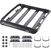 image:imageVEVOR Roof Rack Cargo Carrier 48 x 40 x 56 in Universal Rooftop Cargo Basket Car Top Luggage Holder with 150 lbs Max Load Capacity 41 in Fence AntiRust Alloy Steel Wind Fairing for SUV Car48x40in
