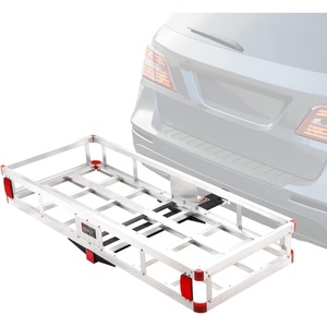 image:imageVEVOR 494 x 224 x 71 in Hitch Cargo Carrier 500lb Capacity Trailer Hitch Mount Aluminum Cargo Basket Luggage Carrier Rack Fits 2 Hitch Receiver for SUV Truck Pickup CampingNo Ramp