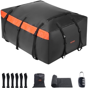 image:imageVEVOR Car Rooftop Cargo Carrier Bag 23 Cubic Feet Roof Cargo Carrier Heavy Duty 840D PVC 100 Waterproof Car Roof Luggage Bag for All Vehicle withwithout Rack with Lock AntiSlip Mat 6 Door Hook