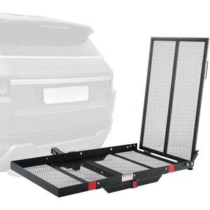 image:imageVEVOR Hitch Mount Wheelchair Carrier 500LBS Mobility Scooter Carrier with Folding Ramp Iron Trailer Hitch Rack Basket with Stabilizer Straps Fit 2 Hitch Receiver for SUV Van Car 453 x 256
