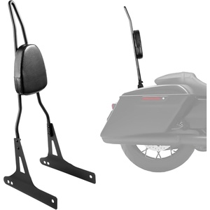image:imageVEVOR Motorcycle Backrest Sissy Bar Compatible With HarleyDavidson Touring Street Glide Road Glide Road King 122 inch Height Detachable Rider Backrest For Motorcycles Black29 inch