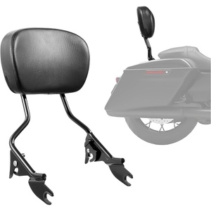 image:imageVEVOR Motorcycle Backrest Sissy Bar Compatible With HarleyDavidson Touring Street Glide Road Glide Road King 122 inch Height Detachable Rider Backrest For Motorcycles BlackPassenger Backrest
